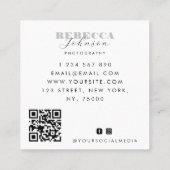 Fotograaf QR-code voor fotograaf 4 bruiloft Collag Vierkante Visitekaartje (Achterkant)