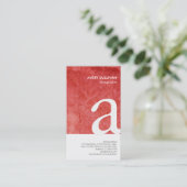 Fotograaf Red Grunge Monogram Visitekaartje (Staand voorkant)