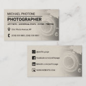 Fotograaf retro vintage visitekaartje (Voorkant / Achterkant)