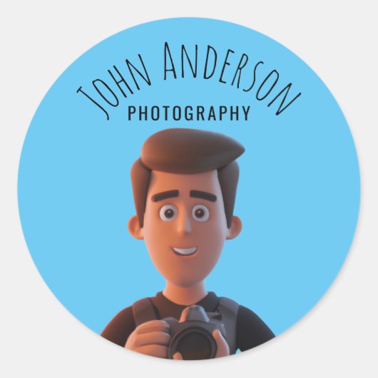 Fotograaf Ronde Sticker (Voorkant)