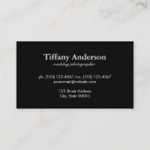 Fotograaf voor gevierde dieren visitekaartje (Achterkant)