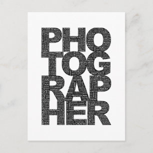 Fotograaf - Zwarte tekst Briefkaart