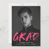 Fotogradatie van Hot Pink Verf Splatter Kaart (Voorkant)