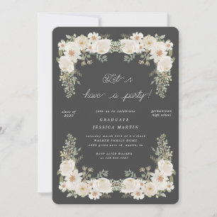 Fotograduatie partij Ivory floral border Kaart