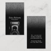 Fotografe  camera Modern Silver Sequins Visitekaartje (Voorkant / Achterkant)