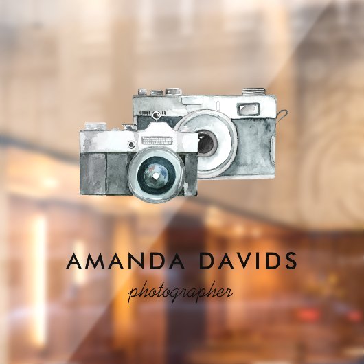 Fotografe camera Moderne Minimale Waterverf  Raamsticker (Vel 2)