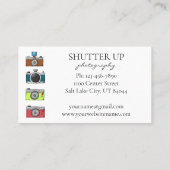 Fotografe Waterverf camera's Visitekaartje (Achterkant)