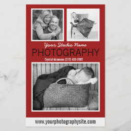 Fotografe zakelijke handleiding met drie foto's flyer