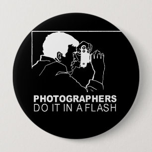 fotografen doen het in een flits ronde button 4,0 cm