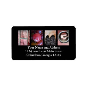 Fotografie alfabet Collage, HOME Letter Word Art Etiket