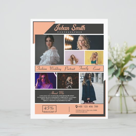 Fotografie brochure Sjabloon (Staand voorkant)