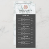 Fotografie Business Uw Logo grijs marmer-menu Menu (Voorkant / Achterkant)
