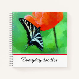 Fotografie Butterfly Poppy Spiral Notitieboek
