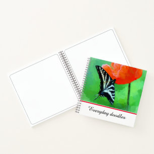 Fotografie Butterfly Poppy Spiral Notitieboek