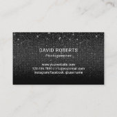 Fotografie Camera Black Glitter Visitekaartje (Achterkant)