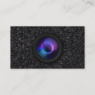 Fotografie camera Lens Black Glitter Fotografie Visitekaartje