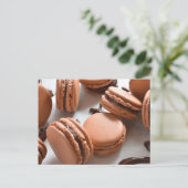 Fotografie Chocolade Macaron, Frans gebak Briefkaart (Staand voorkant)