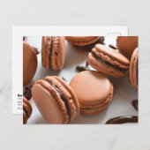 Fotografie Chocolade Macaron, Frans gebak Briefkaart (Voorkant / Achterkant)
