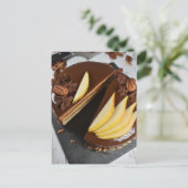 Fotografie Chocolade Pear Entremet Cake Briefkaart (Staand voorkant)