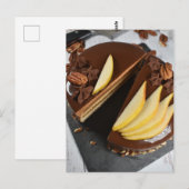 Fotografie Chocolade Pear Entremet Cake Briefkaart (Voorkant / Achterkant)