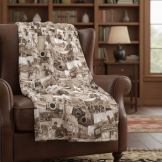  Fotografie Collage Sepia ID1066 Fleece Deken
