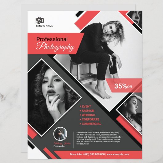 fotografie Flyer Sjabloon (Voorkant / Achterkant)