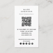 Fotografie Foto Moderne Sociale Media QR Code Visitekaartje (Achterkant)