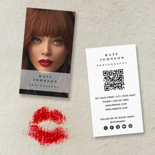 Fotografie Foto Moderne Sociale Media QR Code Visitekaartje
