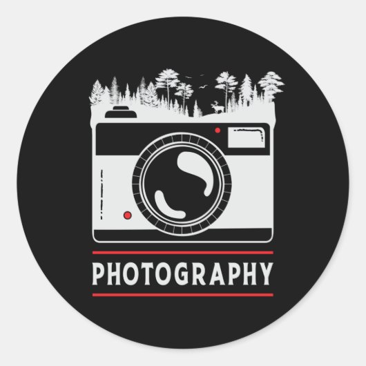 Fotografie fotograaf camera Lens Funny Gift Ronde Sticker (Voorkant)