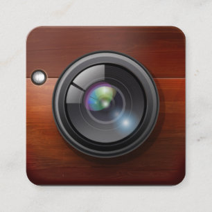 Fotografie fotograaf van hout vierkante visitekaartje