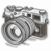 Fotografie Fotograaf Zwart DSLR Camera Sticker (Voorkant)