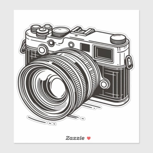 Fotografie Fotograaf Zwart DSLR Camera Sticker (Vel)