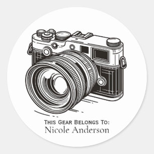 Fotografie Fotograaf Zwarte DSLR-camera Ronde Sticker