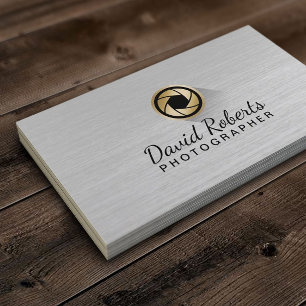 Fotografie Gold Camera Shutter Logo Professional Visitekaartje