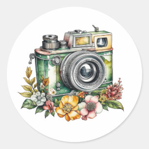 Fotografie Grafiek en Quote camera Ronde Sticker