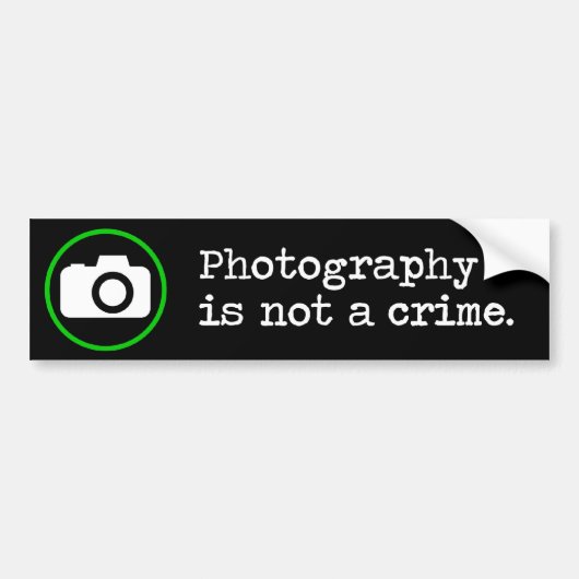 Fotografie is geen misdaad bumpersticker (Voorkant)