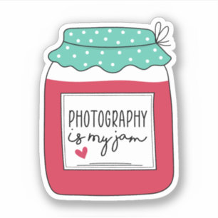 Fotografie is mijn jam, grappige fotograaf cadeau sticker