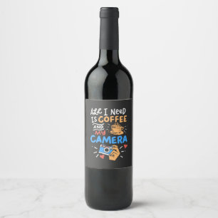 Fotografie - Koffie en camera Wijn Etiket