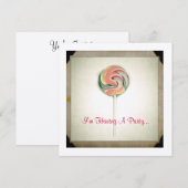  FOTOGRAFIE LOLLIPOP PARTIJ INVITATIE KAART (Voorkant / Achterkant)