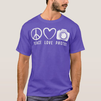 Fotografie Lover Gift Peace Love Fotocamera T-shirt