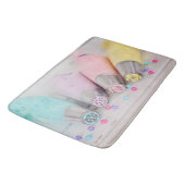 Fotografie met gekleurde afsluiter badmat (Gekanteld)