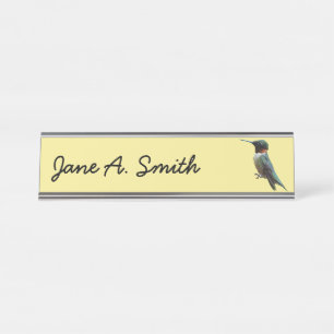 Fotografie met ruby-Throated Hummingbird Bureau Naambordje