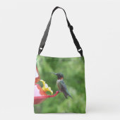 Fotografie met ruby-Throated Hummingbird Crossbody Tas (Achterkant)