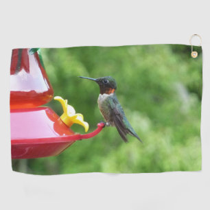 Fotografie met ruby-Throated Hummingbird Golfhanddoek