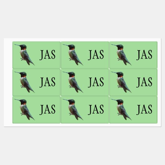 Fotografie met ruby-Throated Hummingbird Labels (Vel)