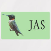 Fotografie met ruby-Throated Hummingbird Labels (Design 1)