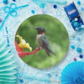 Fotografie met ruby-Throated Hummingbird Papieren Bordje (Feest)