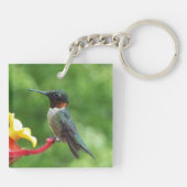 Fotografie met ruby-Throated Hummingbird Sleutelhanger (Achterkant)