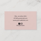 Fotografie Minimale camera Blush Pink Visitekaartje (Achterkant)