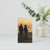 Fotografie Moderne Minimale QR-code Visitekaartje (Staand voorkant)